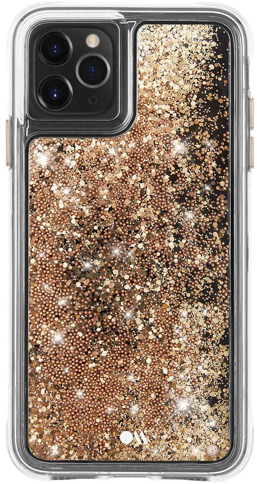 Чехол противоударный с плавающими блестками Case-Mate Waterfall CM039326-06 для Iphone 11 Pro Max/XS Max (6.5") Gold