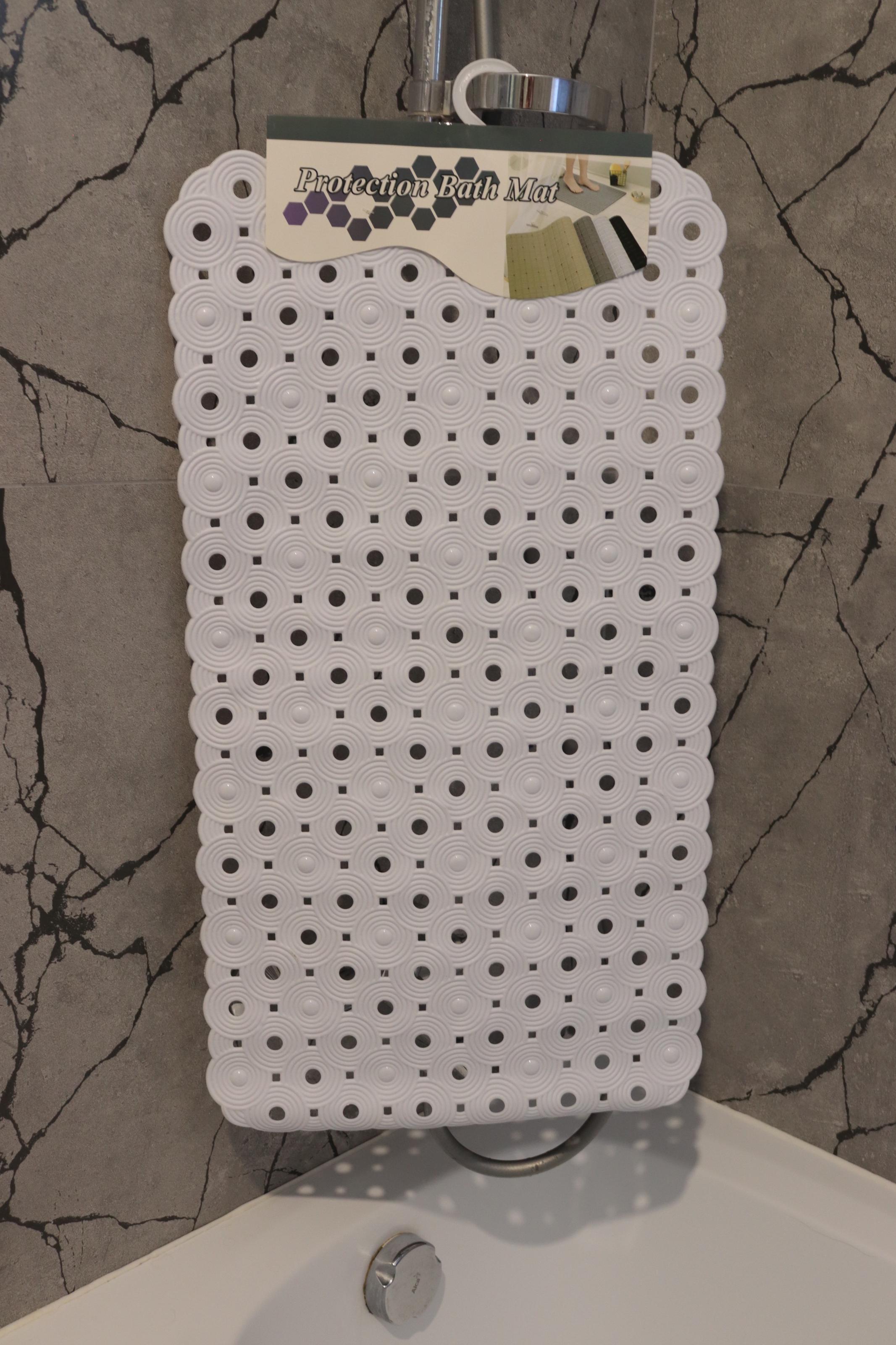 Килимок у ванну на присосках антиковзький 69x37 см (Circle 1806/white) - фото 3