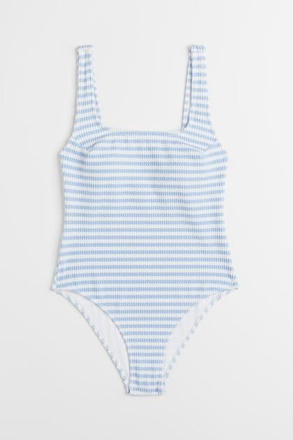 Купальник H&M 886697 Полоска р. 36 Голубой