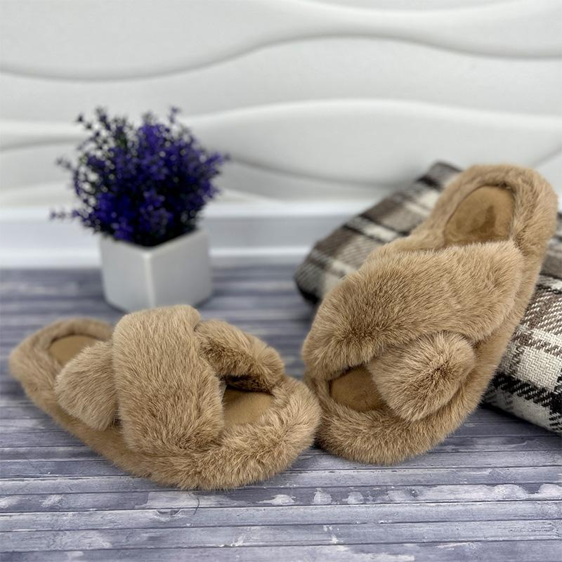 Домашні тапочки жіночі SANLINE Е-007475-2 хутряні 25-25,5 см p. 39 Коричневий (66774592)