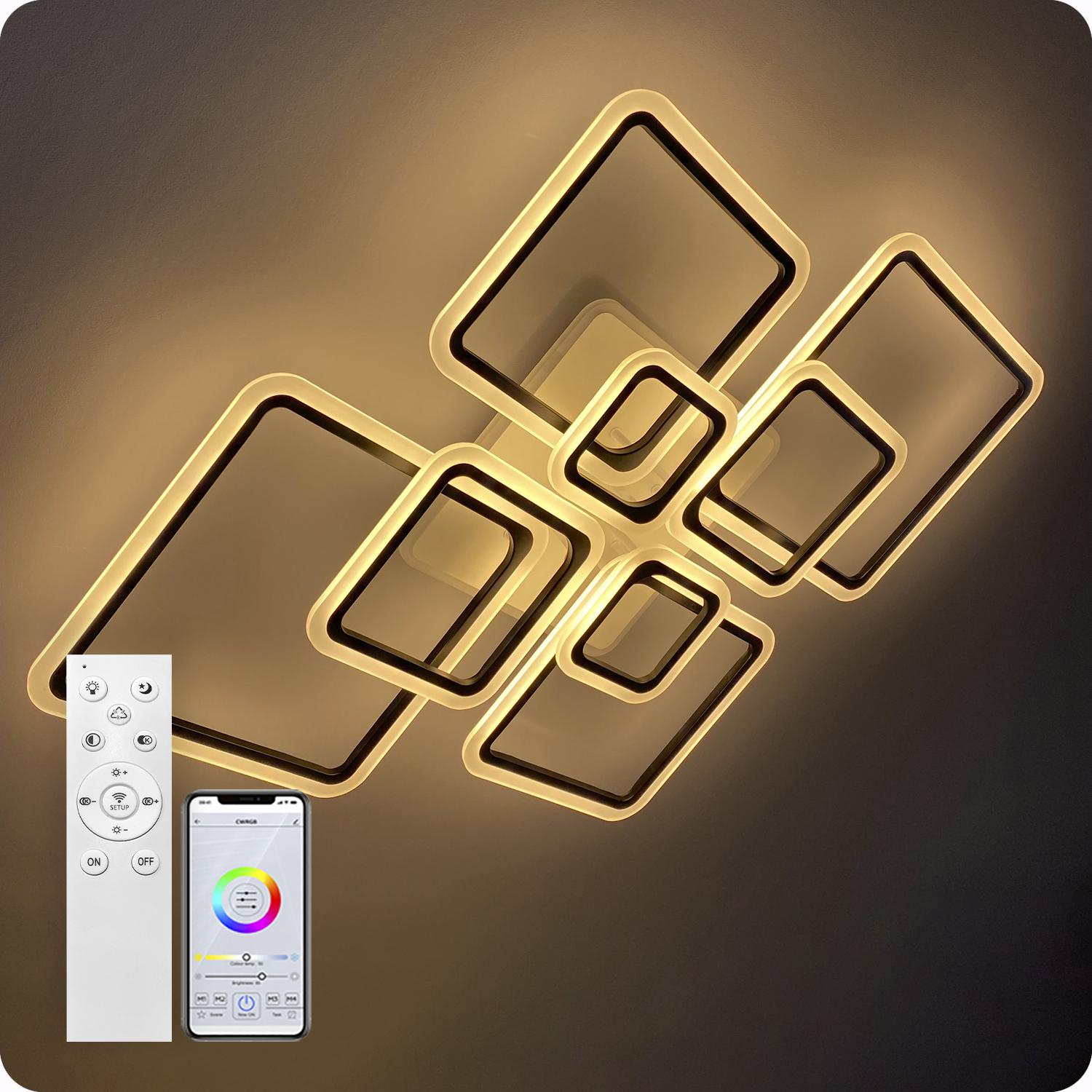 Люстра світлодіодна 517 Light 3color з пультом 224 Вт Чорний (01555) - фото 4 Люстра світлодіодна 517 Light 3color з пультом 224 Вт Чорний (01555) - фото 4