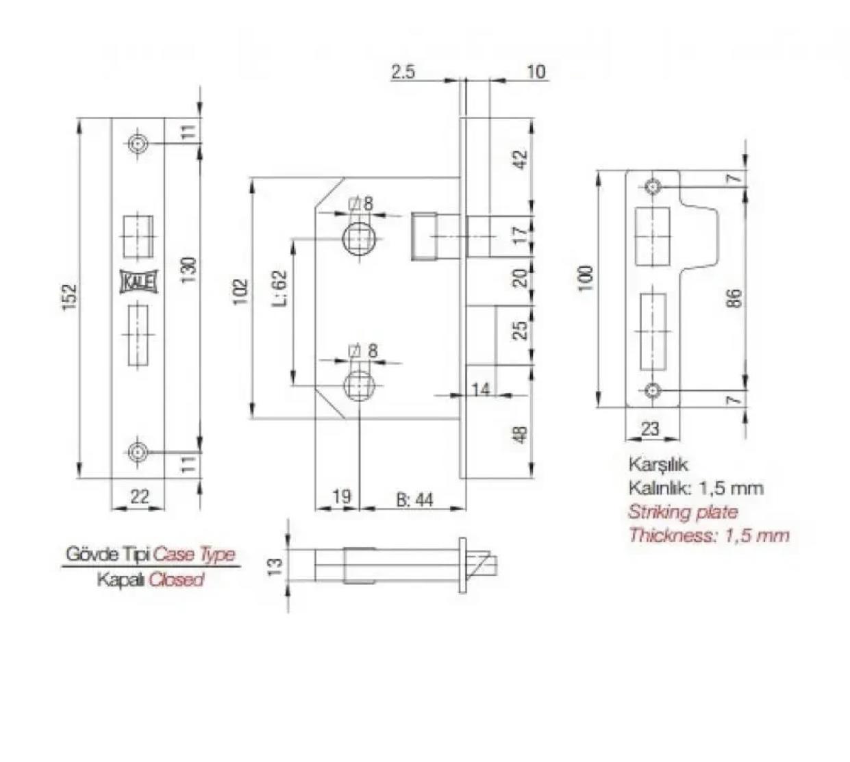 Замок межкомнатный KALE 251 с ручками WC из латуни - фото 2 Замок межкомнатный KALE 251 с ручками WC из латуни - фото 2