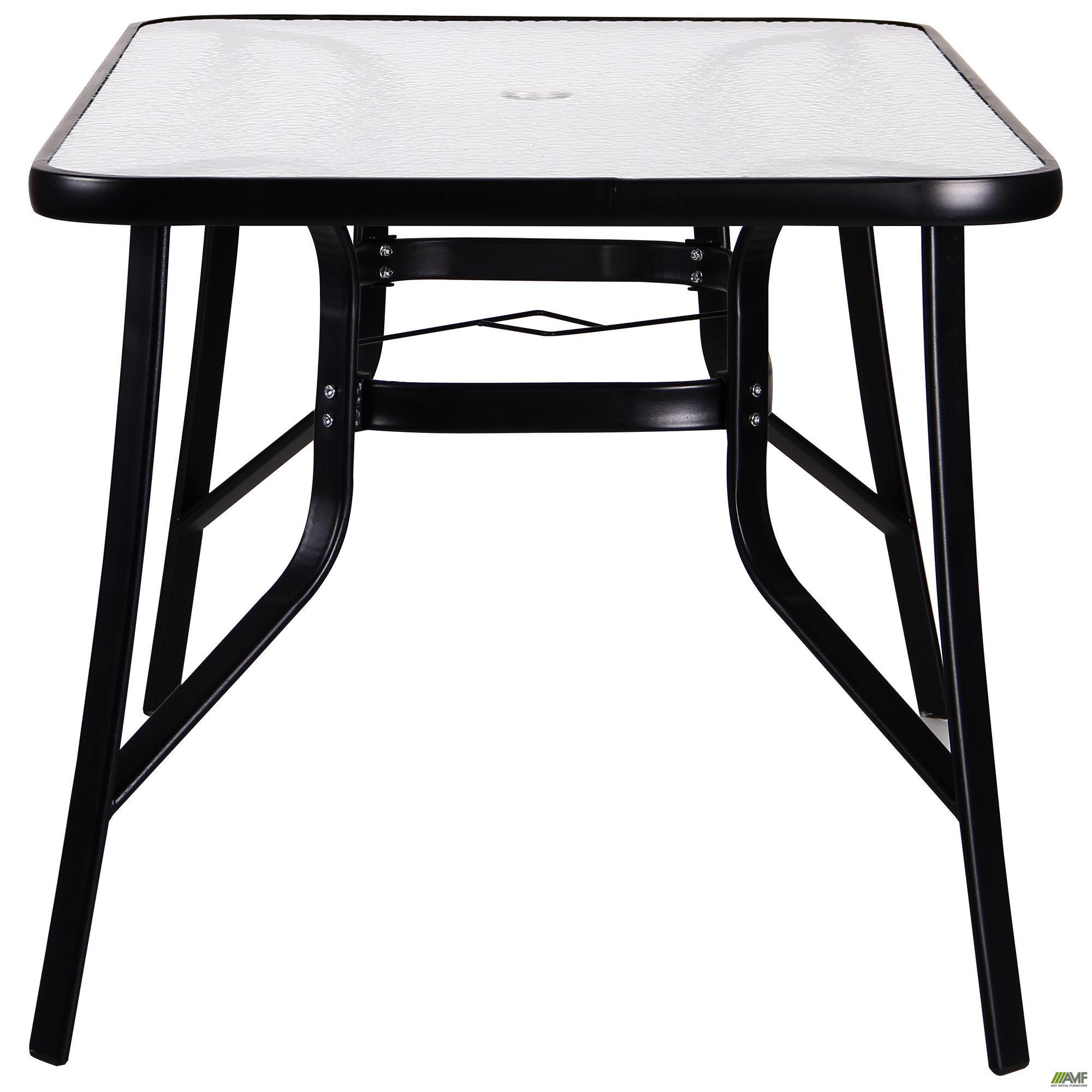 Обідній кухонний стіл AMF Cancun 710х1400х800 мм сталь/загартоване скло Чорний/Хвиля - фото 10 Обідній кухонний стіл AMF Cancun 710х1400х800 мм сталь/загартоване скло Чорний/Хвиля - фото 10