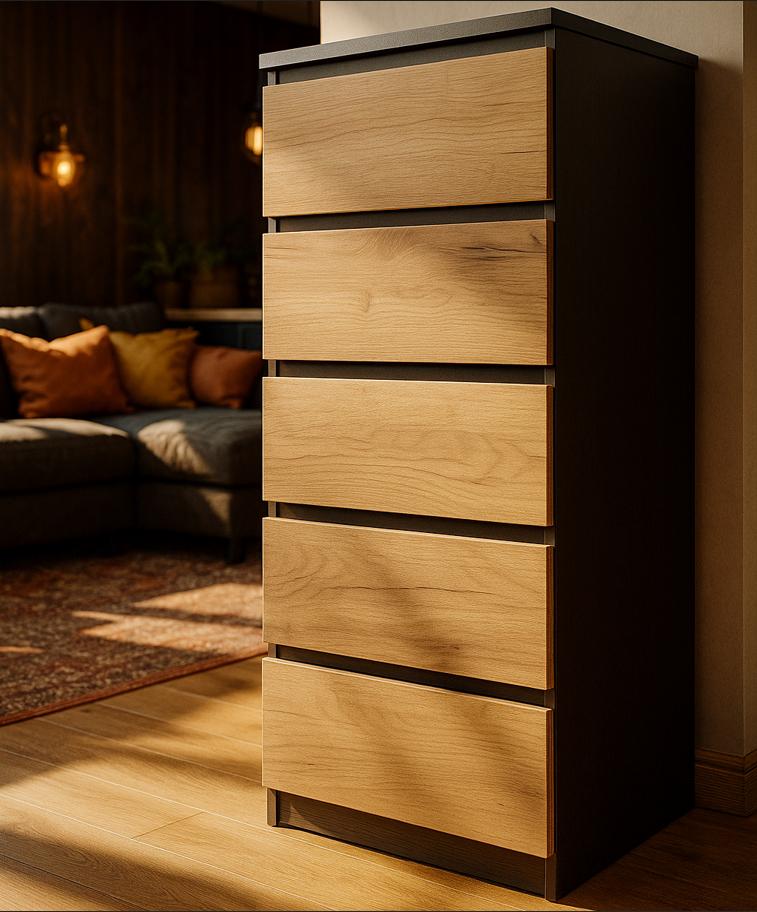 Комод Мастер Форм Брайт телескопічні напрямні 500х376х1170 мм Венге/Дуб крафт золотий (20169) Комод Мастер Форм Брайт телескопічні напрямні 500х376х1170 мм Венге/Дуб крафт золотий (20169)