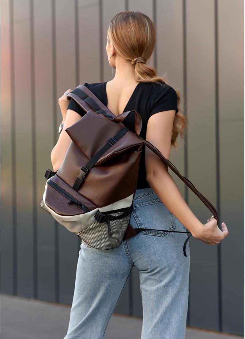 Рюкзак женский Sambag Rene Double 37х31х14 см Шоколадный (27151120r) - фото 8