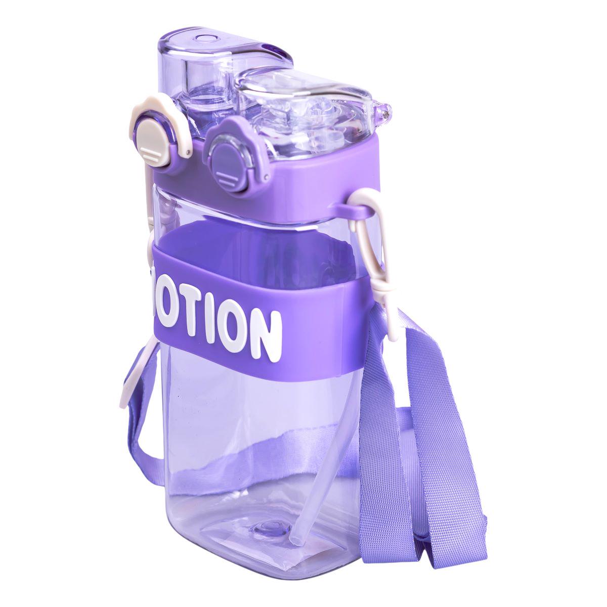 Пляшка для води з трубочкою спортивна пластикова для тренувань 550 мл Фіолетовий (6781) - фото 5