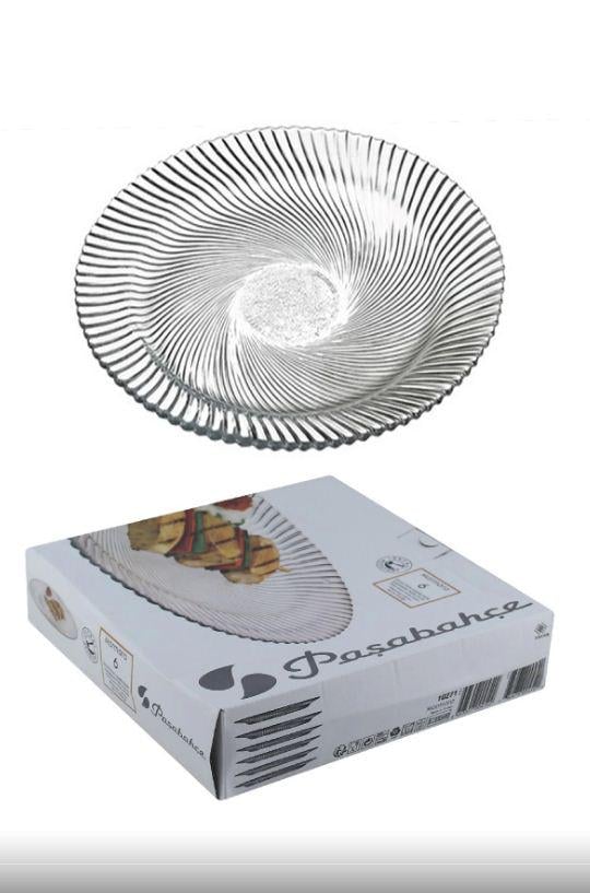 Набор стеклянных тарелок Pasabahce Marmara 110271 245 мм 6 шт