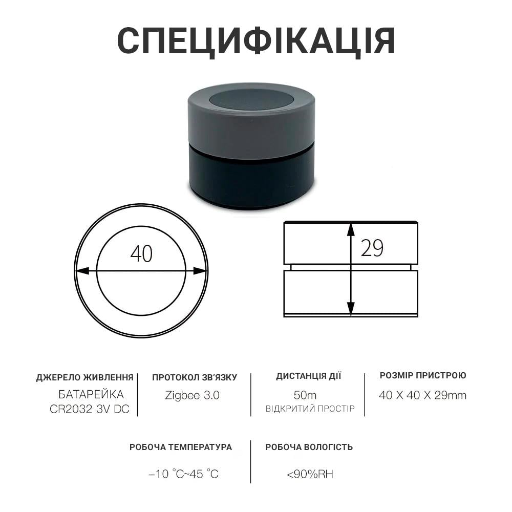 Кнопка Moes ZigBee (WH00344) - фото 2