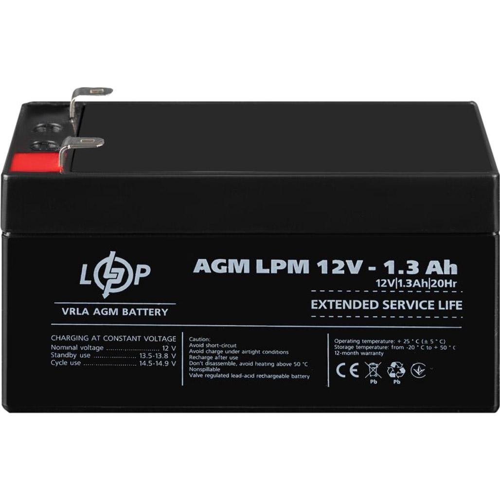 Акумулятор для ДБЖ LogicPower LPM 12V/1,3 Ah (4131)