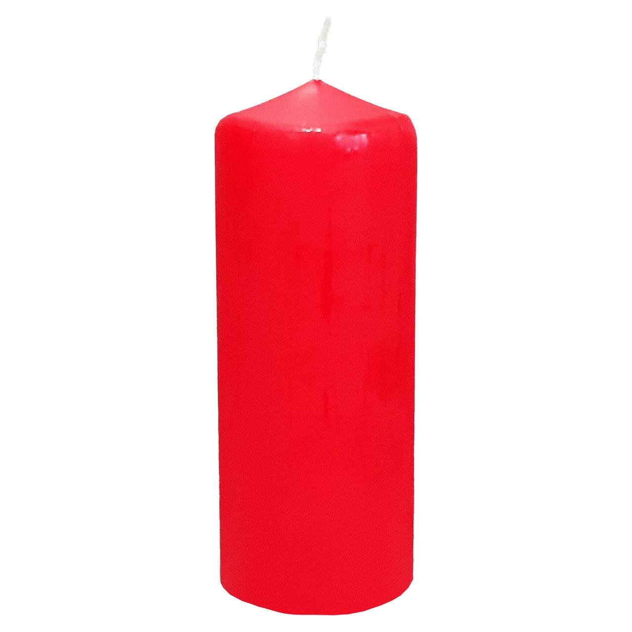 Свеча пеньковая овальная Bispol столбик 20 см до 90 часов горения Красный (7G-sw80-200-030)
