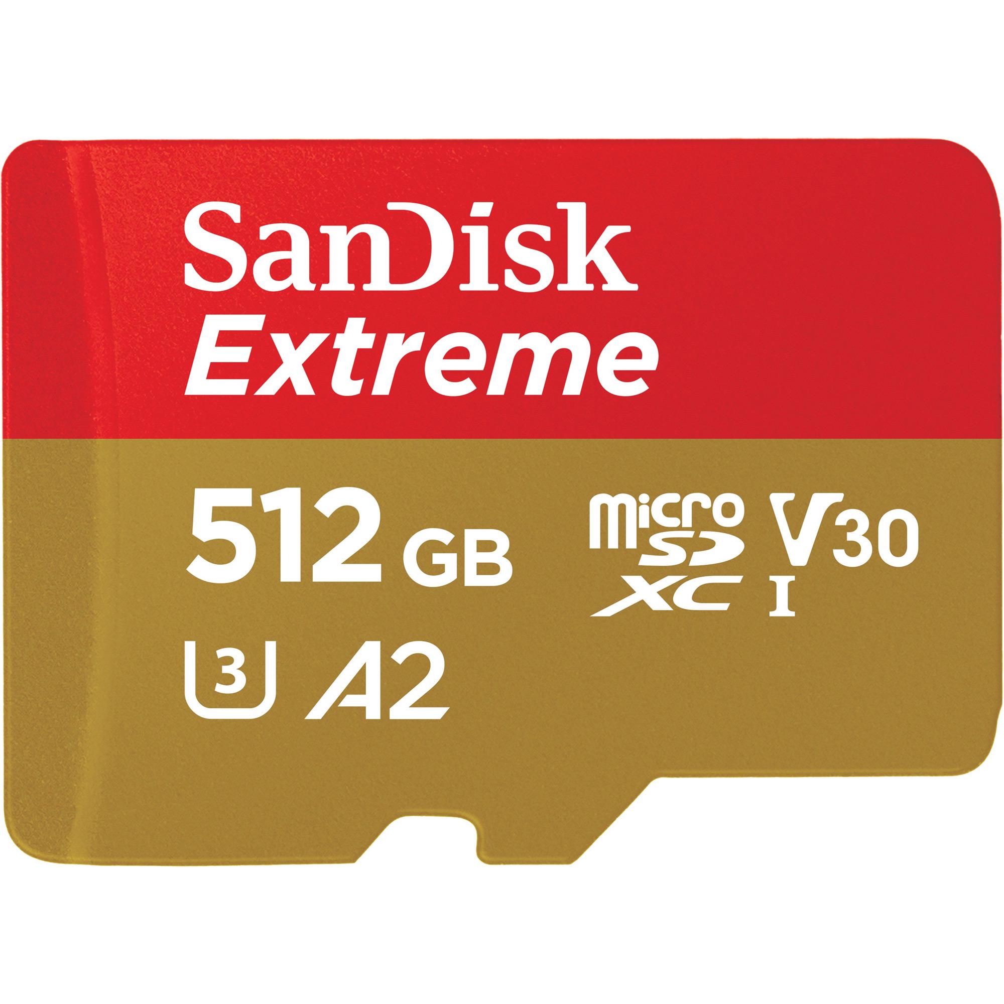 Карта памяти SanDisk microSDXC Extreme 512GB UHS-I U3 V30 A2 (SDSQXAV-512G-GN6MN)
