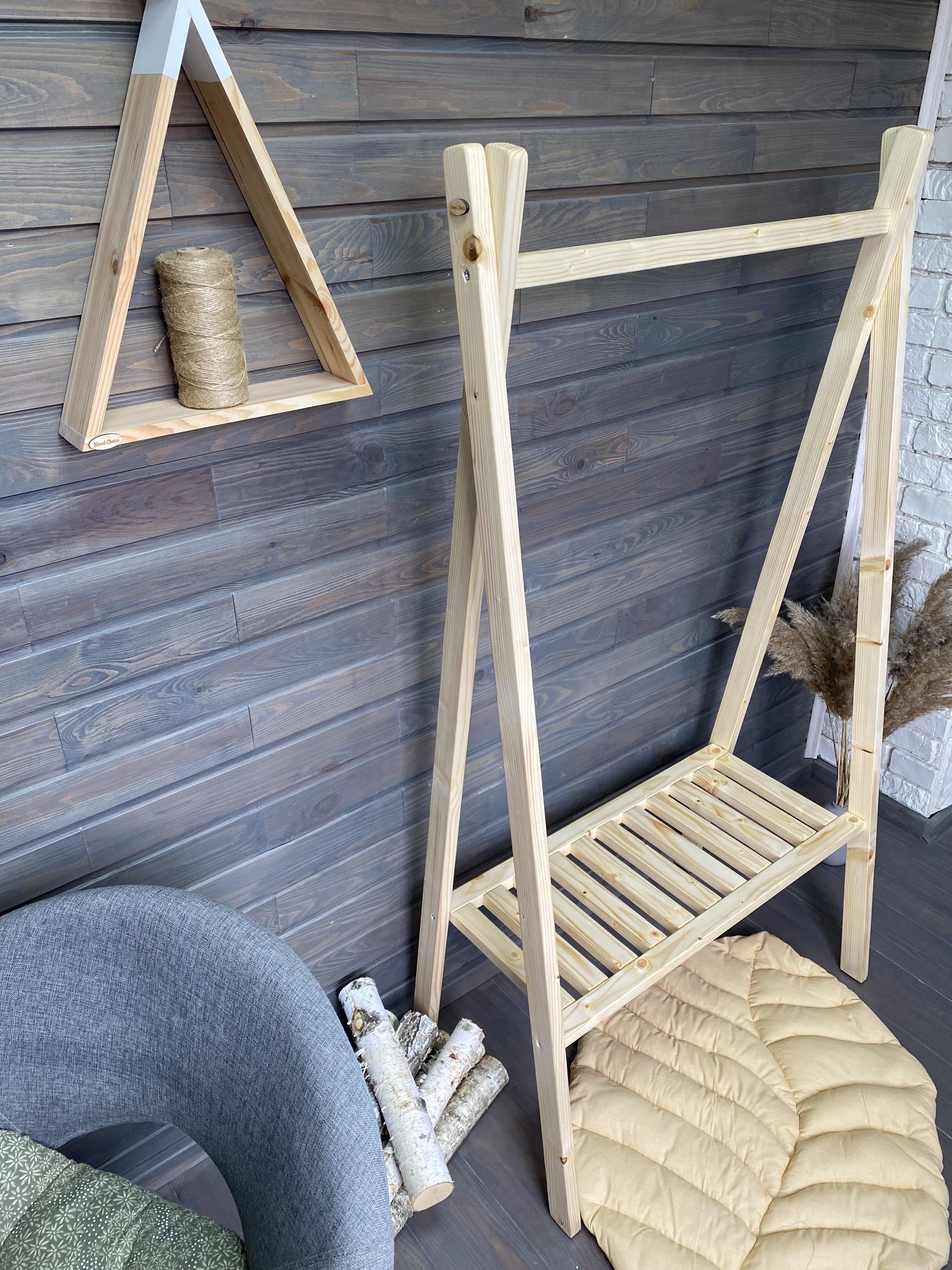 Стойка для одежды напольная деревянная 80х45х150 см (241) - фото 3 Стойка для одежды напольная деревянная 80х45х150 см (241) - фото 3