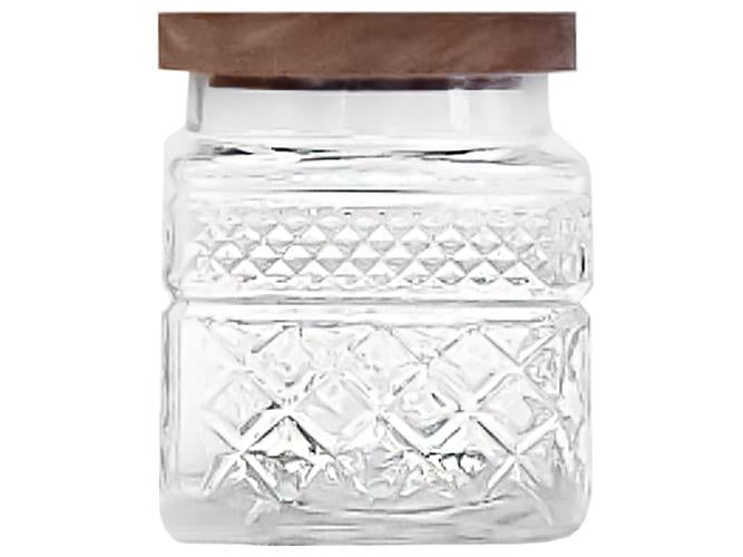 Емкость квадратная с деревянной крышкой 600 мл (MSN-32256)