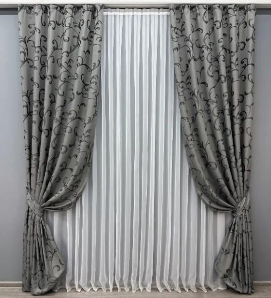 Тканина для штор Allure жакард з люрексовою ниткою Сірий (1618ш) - фото 3 Тканина для штор Allure жакард з люрексовою ниткою Сірий (1618ш) - фото 3