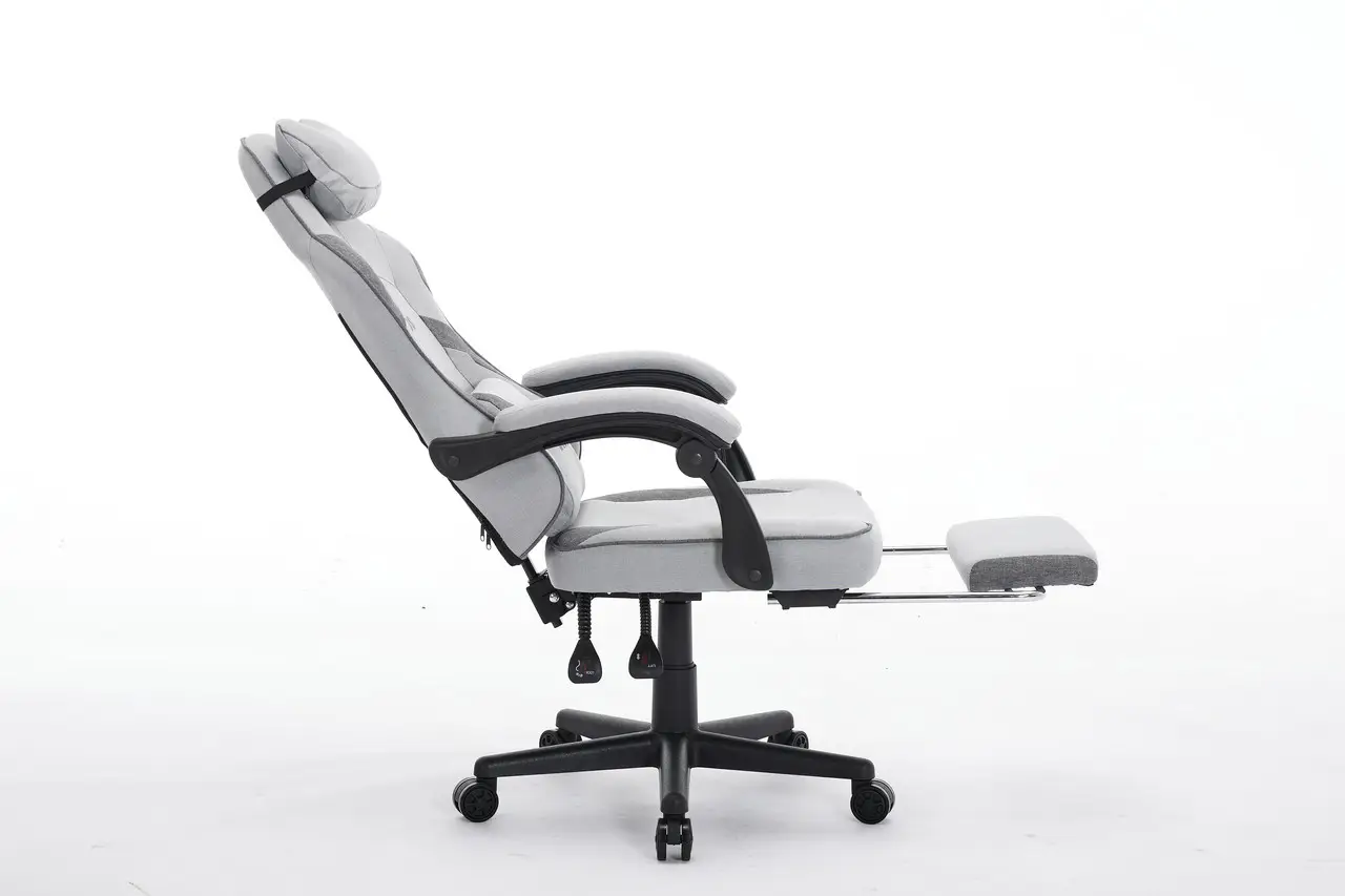 Крісло ігрове комп'ютерне Deus ED09 текстиль з підставкою для ніг Сірий (2979) - фото 7 Крісло ігрове комп'ютерне Deus ED09 текстиль з підставкою для ніг Сірий (2979) - фото 7