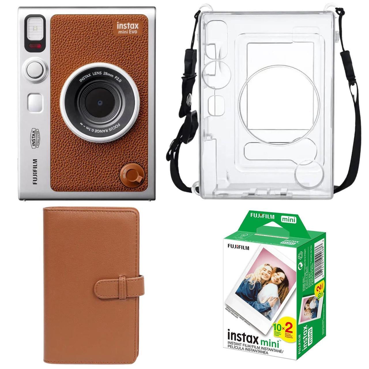 Подарочный набор Fujifilm Instax Mini EVO фотобумага 20 шт./чехол/фотоальбом 108 фото Коричневый