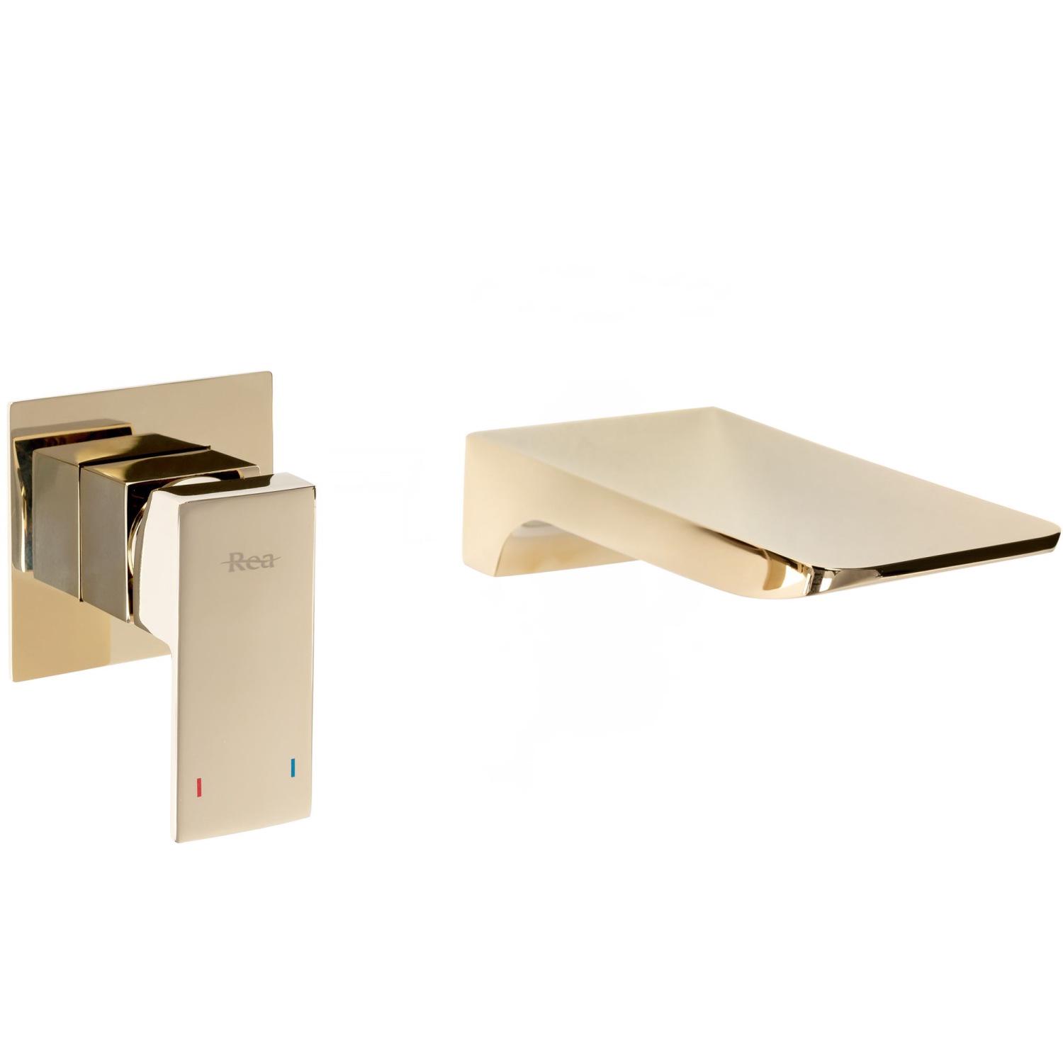 Смеситель для умывальника CUBO REA MASON B5150 reac-00000000454 настенный однорычажный Золотой (165213)