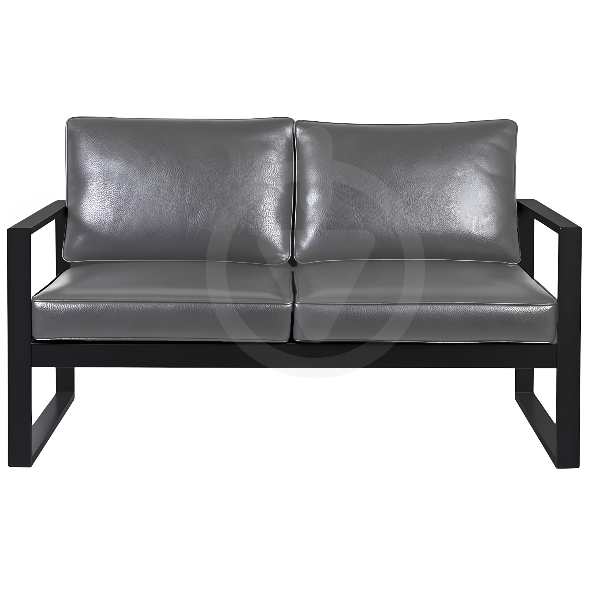 Диван металлический AVVS Бостон лофт с подлокотниками экокожа 130 см Светло-серый - фото 2