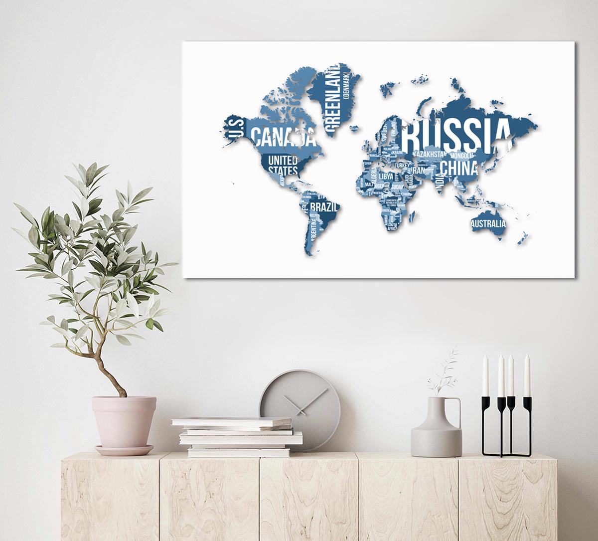 Картина на холсте DK Карта мира 60x100 см (MK10220_M)