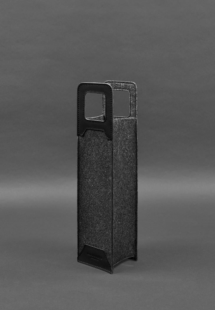 Чехол для вина 1.0 из фетра с кожаными вставками Краст Черный (A-027929) - фото 4 Чехол для вина 1.0 из фетра с кожаными вставками Краст Черный (A-027929) - фото 4