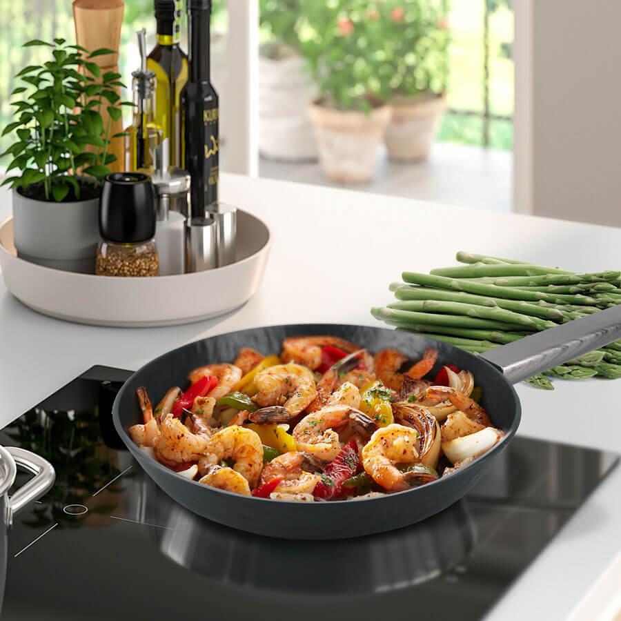 Пательня алюмінієва з покриттям Greblon С2 без кришки 24 см (MR-1204-24) - фото 3 Пательня алюмінієва з покриттям Greblon С2 без кришки 24 см (MR-1204-24) - фото 3