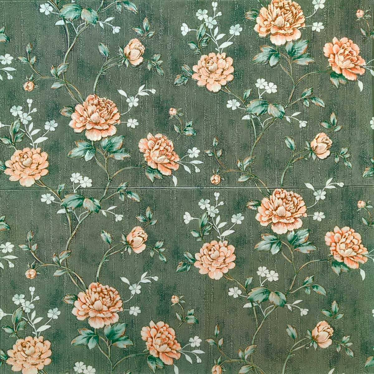 Панель 3D самоклеющаяся декоративная Sticker Wall розы 700x700x5 мм Зелёный