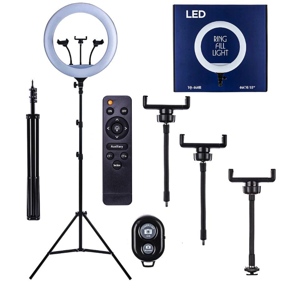 Кольцевая LED лампа 45см 48W на штативе 210см с пультом подсветка кольцевой свет блогера фотографа Ring Light YQ-460B Кольцевая LED лампа 45см 48W на штативе 210см с пультом подсветка кольцевой свет блогера фотографа Ring Light YQ-460B