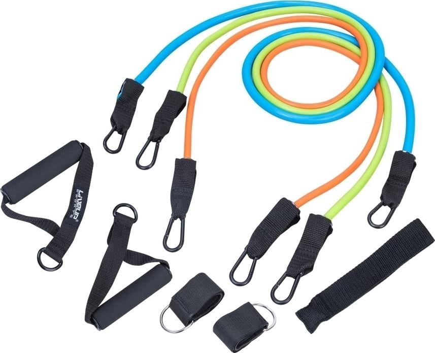 Набор трубчатых эспандеров LiveUp EXPANDER SET Оранжевый/Лаймовый/Голубой (LS3218)