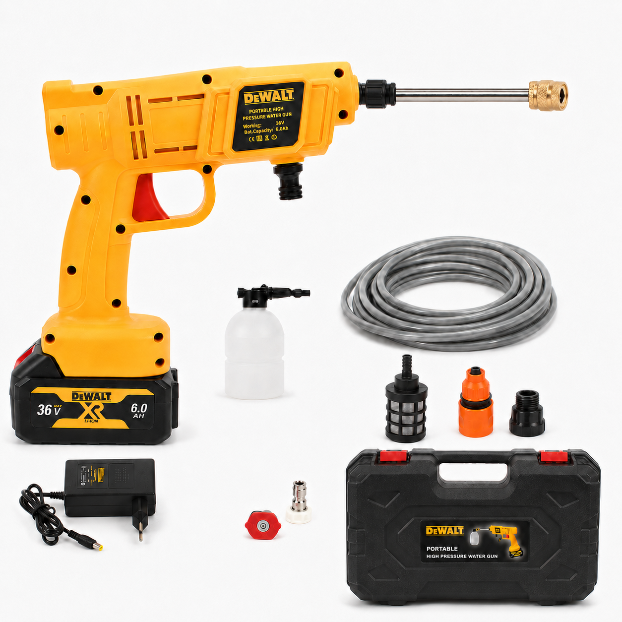 Мойка аккумуляторная высокого давления DeWalt 36V 6Ah 26bar (37135823)