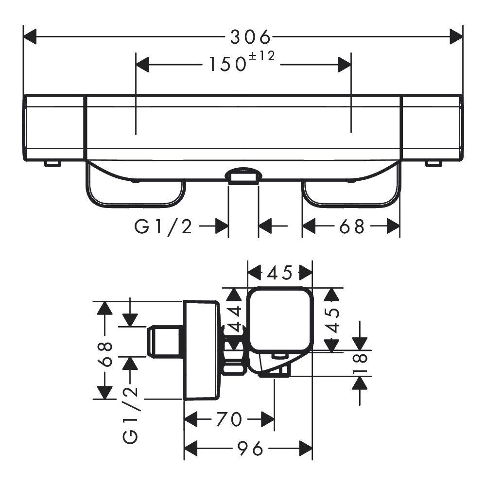 Змішувач для душу Hansgrohe ECOSTAT E 15773000 з термостатом Хром (71675) - фото 2