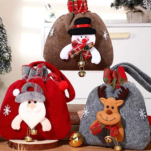 Набор новогодних мешочков 3 шт. (C00336) - фото 2 Набор новогодних мешочков 3 шт. (C00336) - фото 2