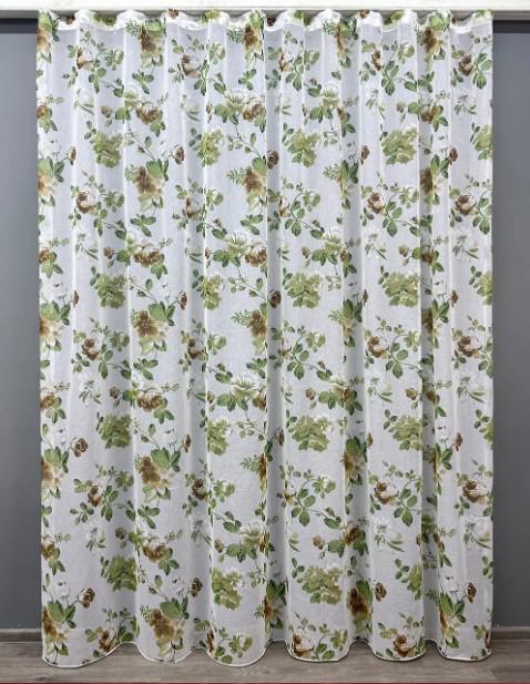 Тюль батист с принтом Белый/Разноцветный (1536т)