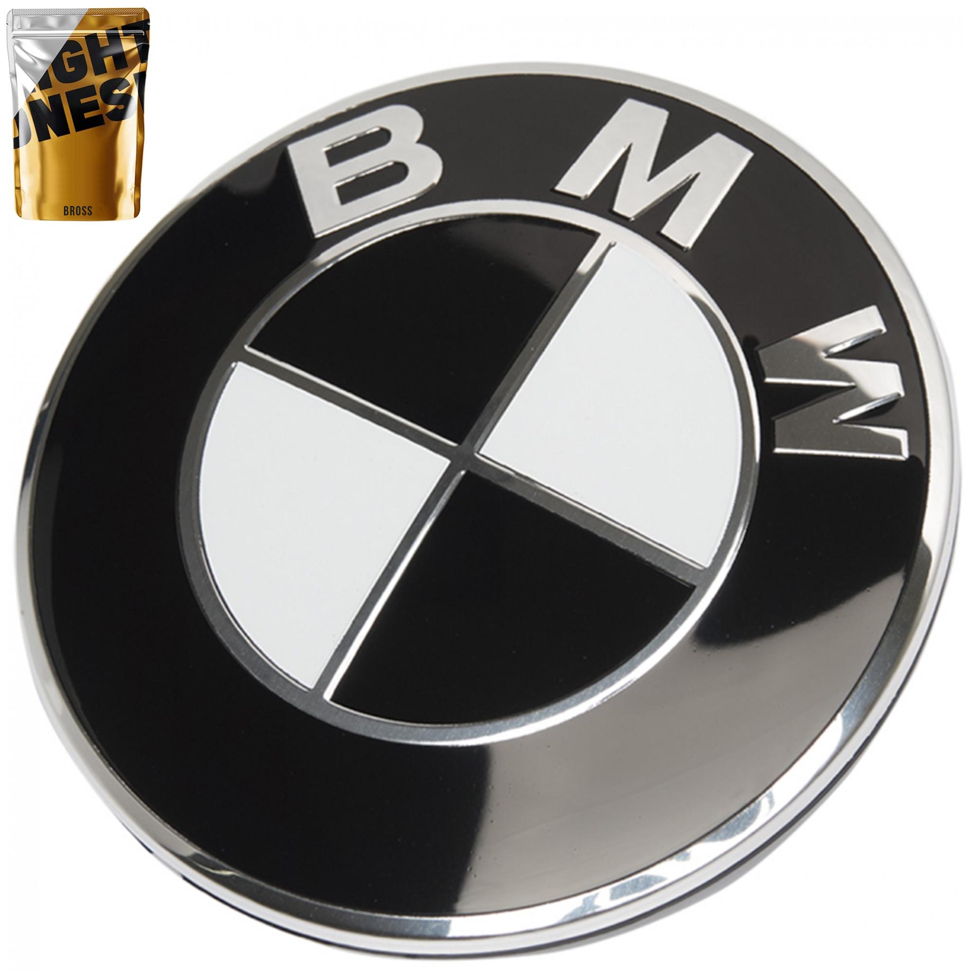 Эмблема багажника BMW E30/E32/E34/E36 82 мм Черный - фото 2