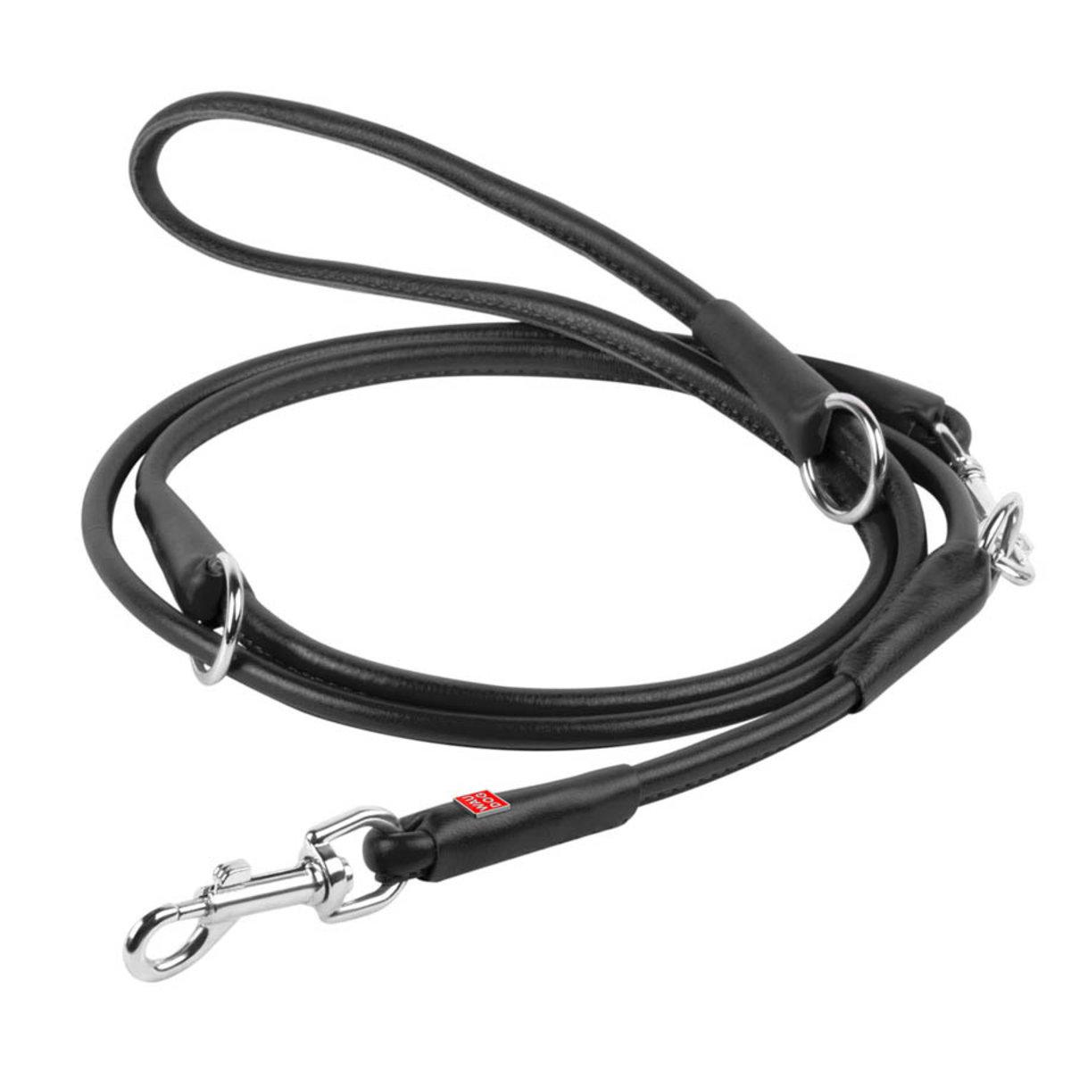 Поводок-перестежка Waudog Glamour круглый 10 мм 122-183 см Черный