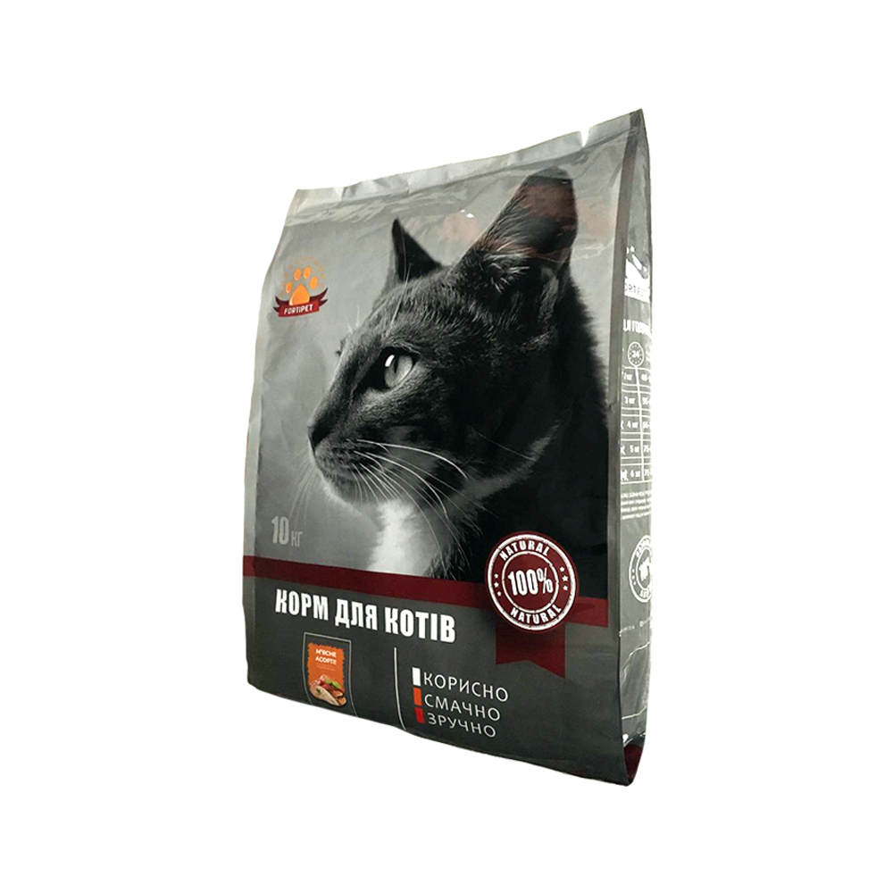 Корм сухой для взрослых котов FORTIPET Курица 10 кг (2825468048)