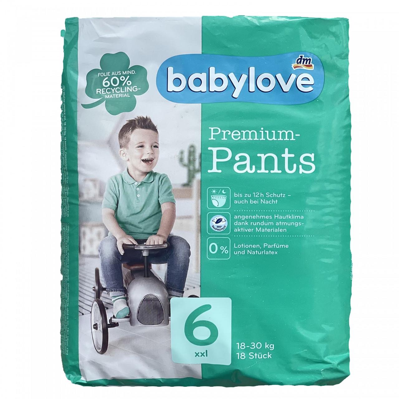 Підгузки-трусики дитячі Babylove Premium р. 6 XXL 18-30 кг 18 шт. (1891323238)