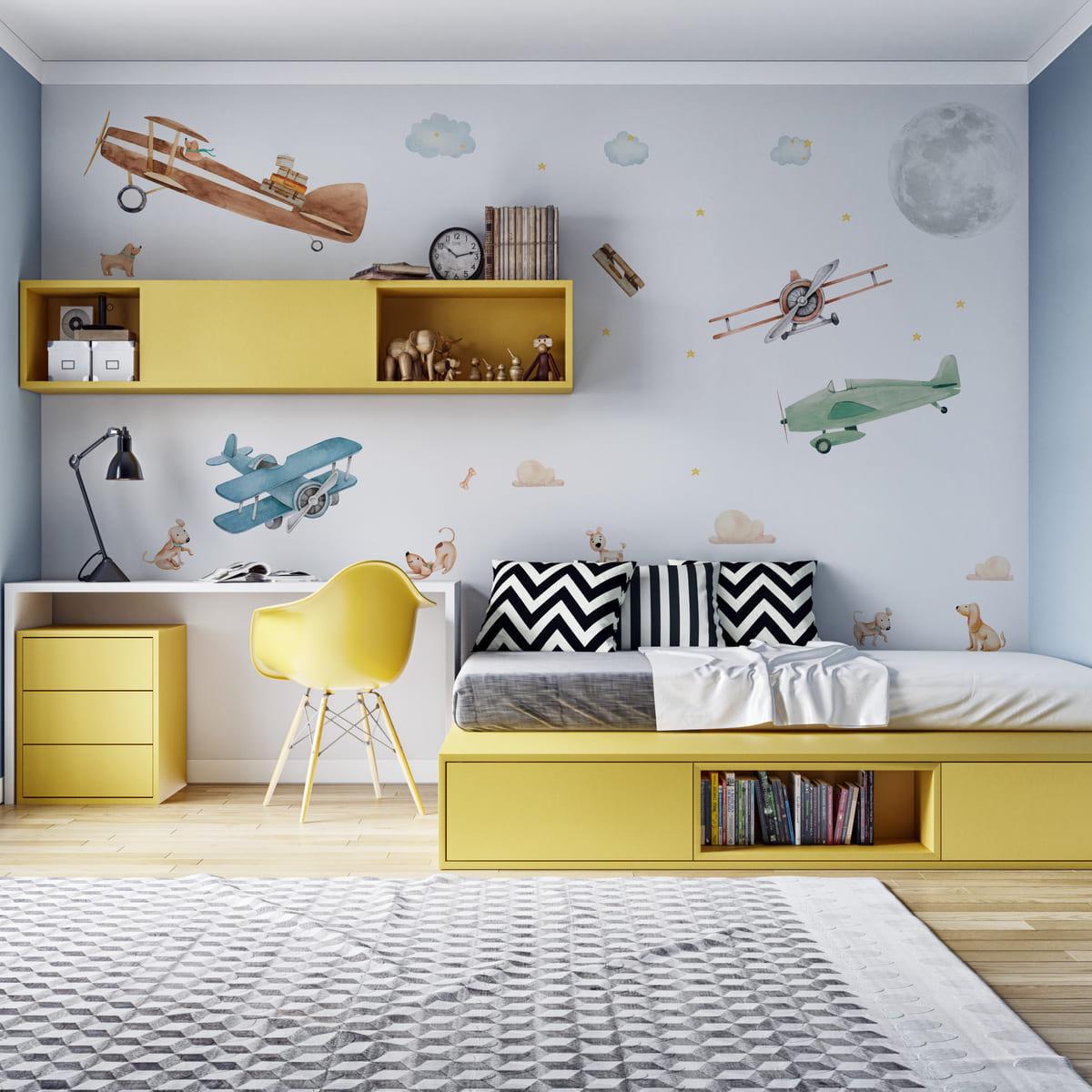 Стикеры детские Самолеты 3 листа (SW-0000099412)