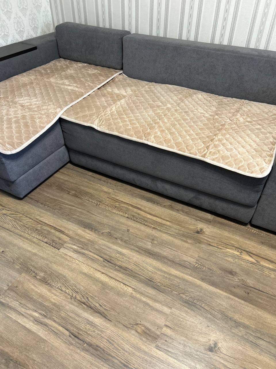 Накидки на диван та крісла велюрові Бежевий (П4К-1102) - фото 8 Накидки на диван та крісла велюрові Бежевий (П4К-1102) - фото 8