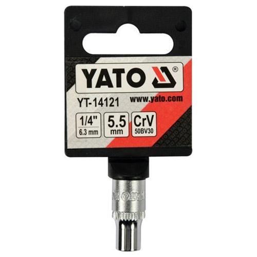 Головка торцевая 6-гранная YATO 1/4" 5.5мм YT-14121 Головка торцевая 6-гранная YATO 1/4" 5.5мм YT-14121