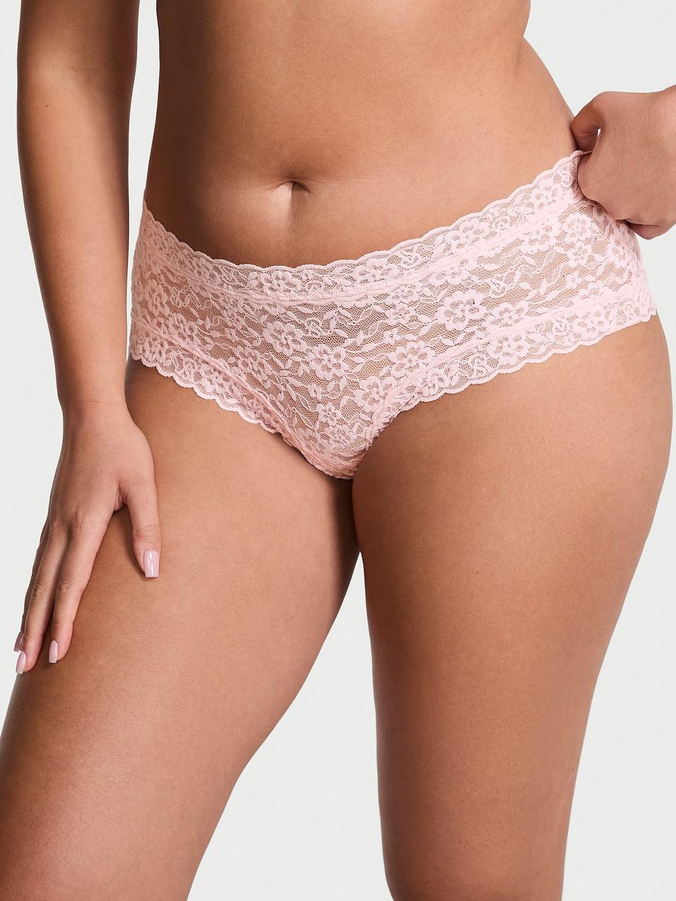 Трусики женские Victoria's Secret Lacie Sparkle Cheeky XL Розовый (697432658823)
