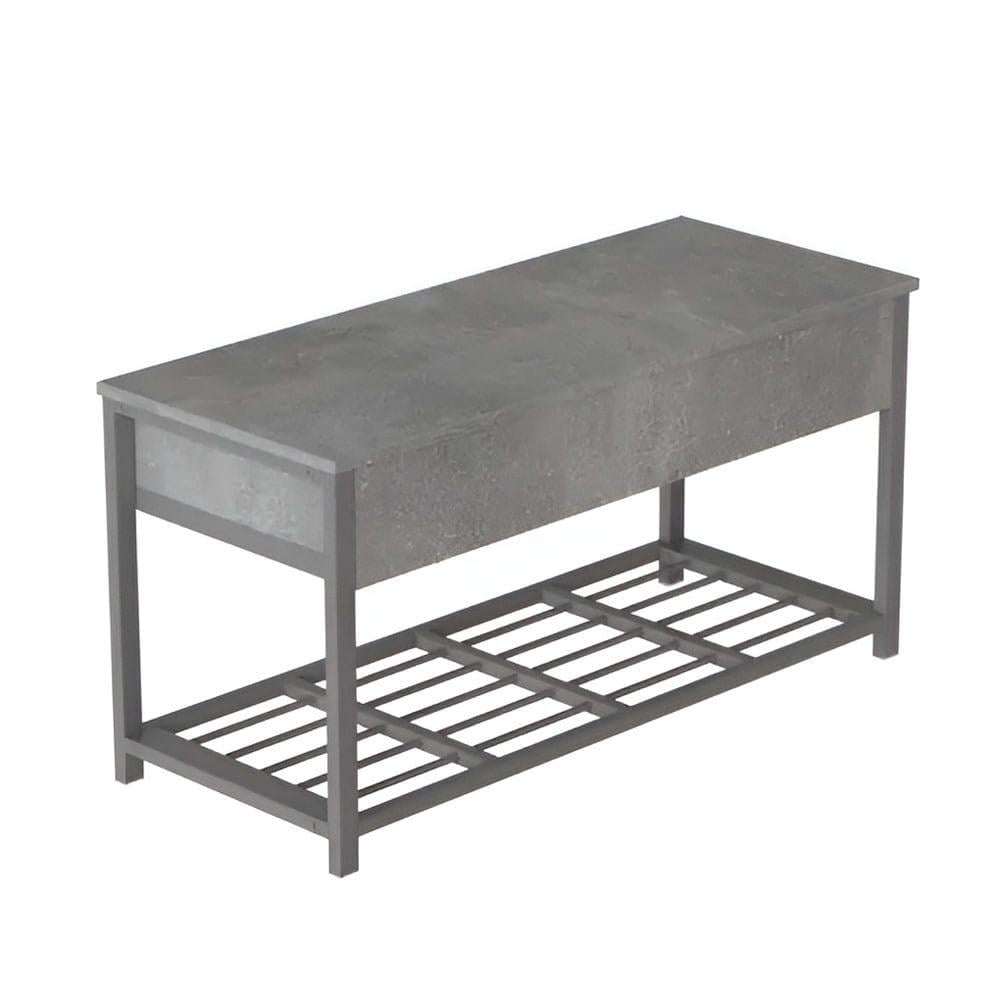 Банкетка з ящиком Ferrum-decor Дрейк 1 метал/ДСП 16 мм 550x1000x400 мм Сірий/Бетон (FRD-103065) - фото 3 Банкетка з ящиком Ferrum-decor Дрейк 1 метал/ДСП 16 мм 550x1000x400 мм Сірий/Бетон (FRD-103065) - фото 3