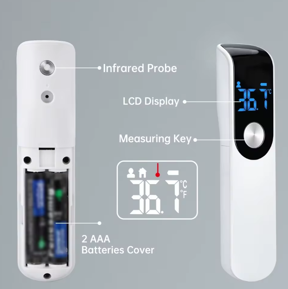 Термометр медицинский инфракрасный IR-FM01 бесконтактный цифровой с ЖК-дисплеем Белый - фото 2