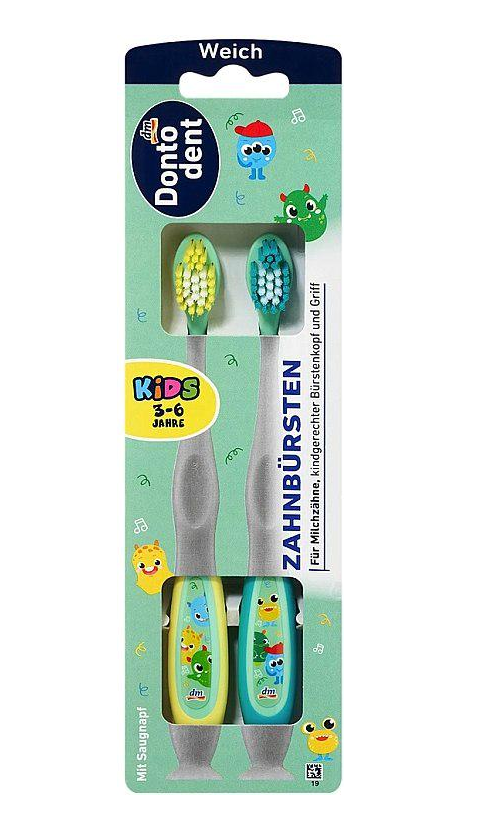 Зубна щітка дитяча Dontodent Kids Green м'яка 3-6 років 2 шт.