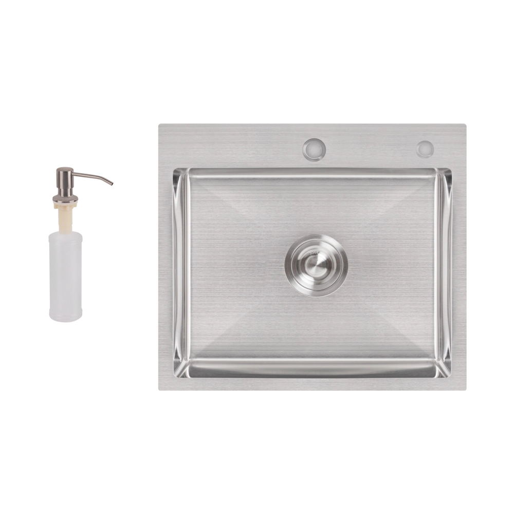 Мойка для кухни интегрированная Lidz Handmade H5045 Brushed Steel 3,0/1,0 мм