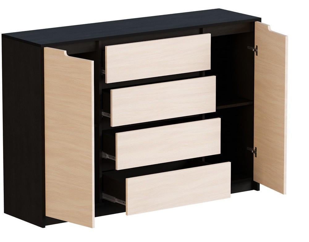 Комод Эверест Микс-3 1400х380х977 мм Венге/Дуб молочный (ЕВ20118)