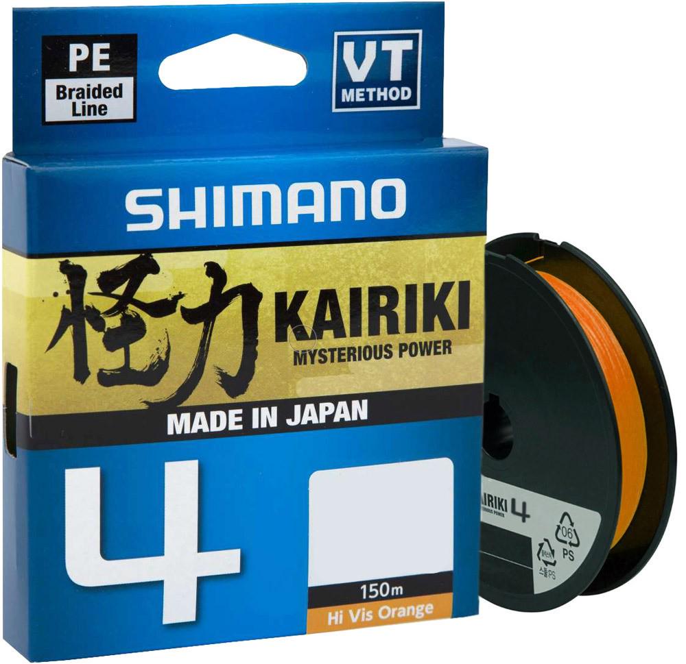 Шнур Shimano Kairiki 4 PE 150 м 0,215 мм 16,7 кг Hi-Vis Orange (1013-2266.46.16)