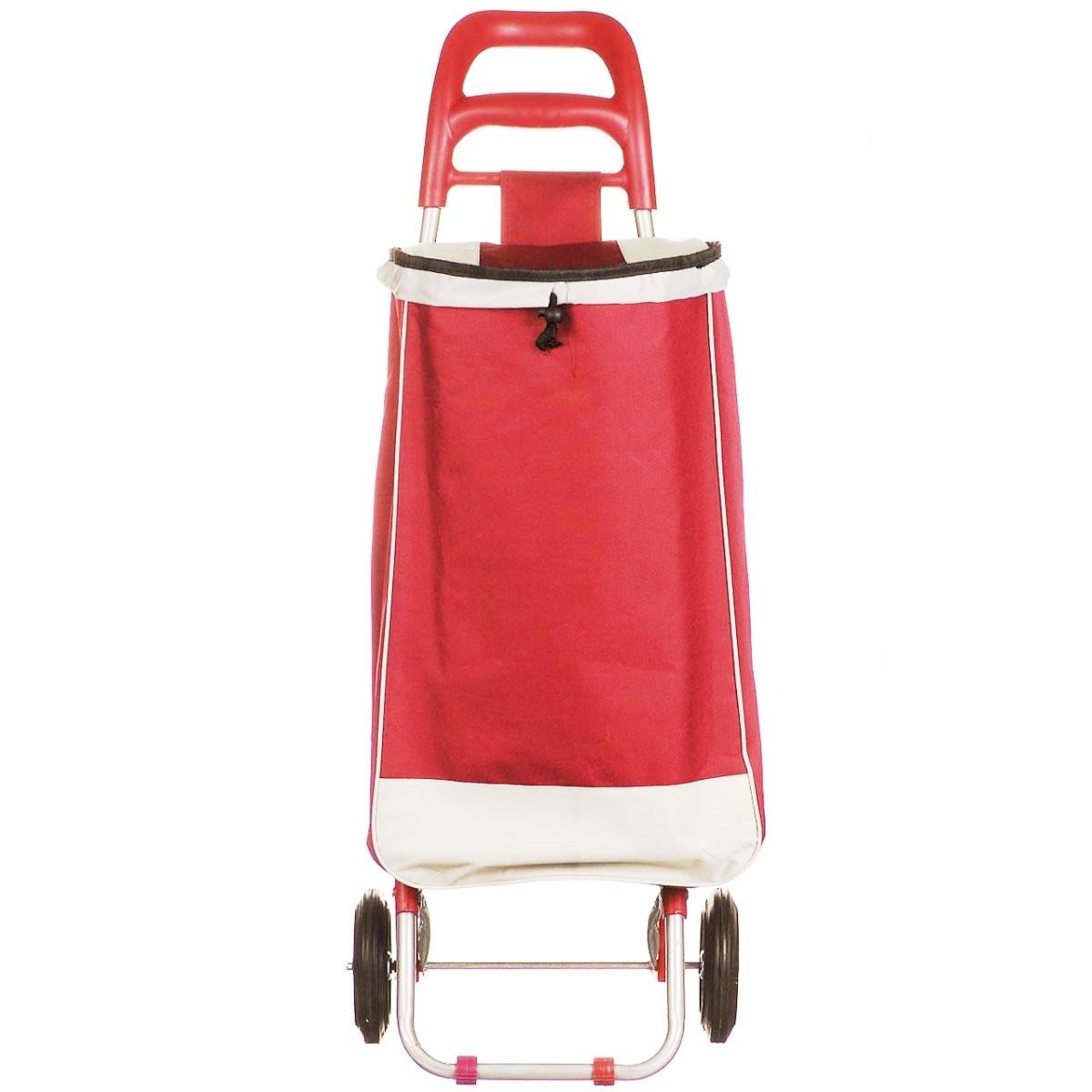 Тачка сумка с колесиками Shopping bag до 25 кг железные колеса 34х27х94 см Красный