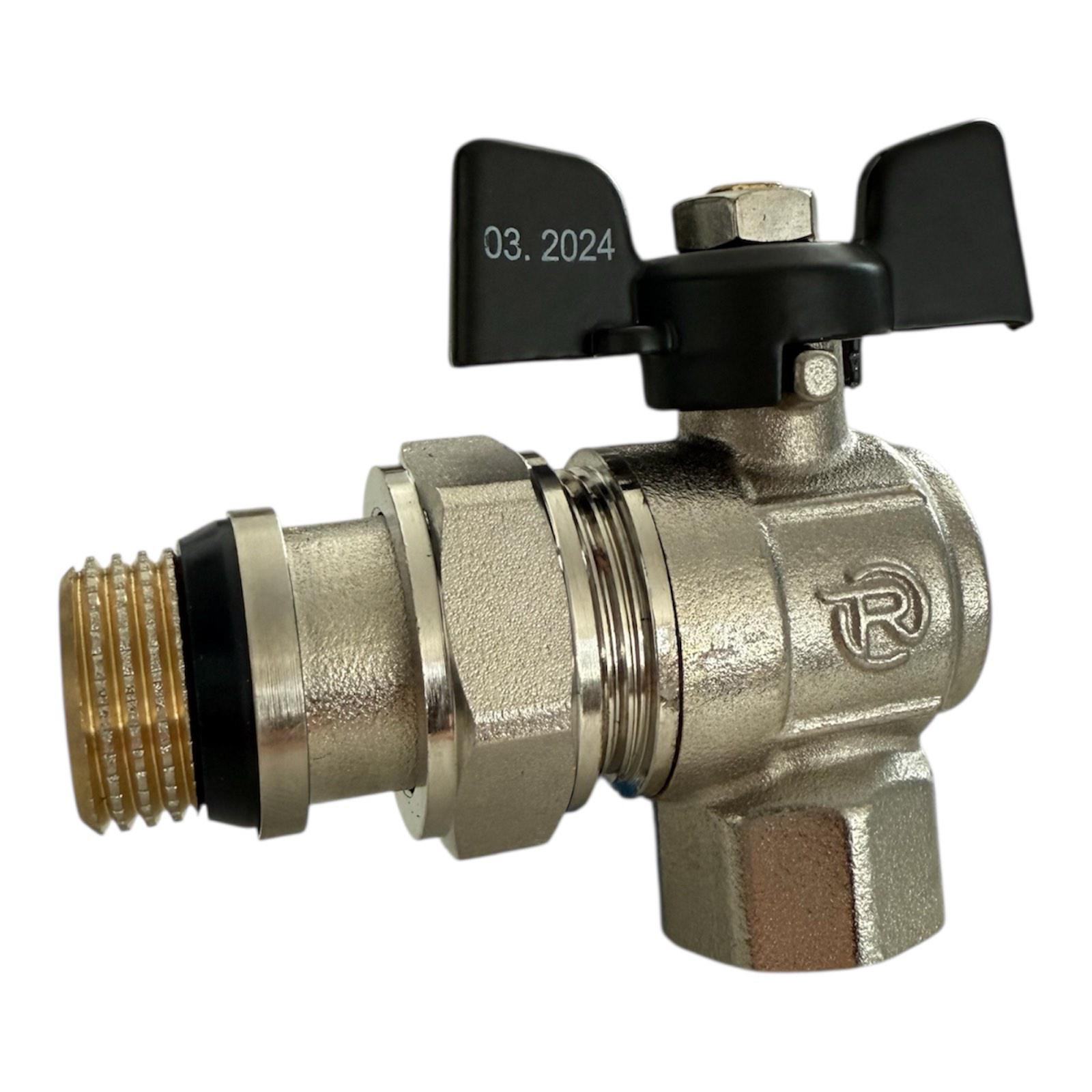 Кран кульовий з американкою REIGER ПЛЮС 3/4" ЗВ кутовий метелик (00-00009488)