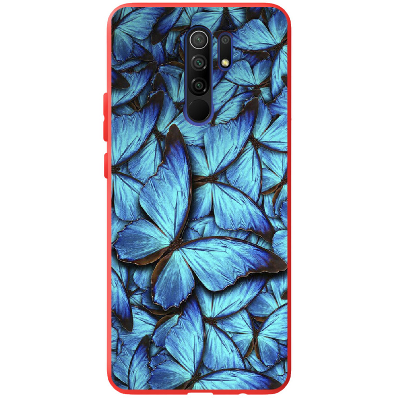 Чехол BoxFace Xiaomi Redmi 9 лазурные бабочки Красный силикон (40233-up1550-41139)