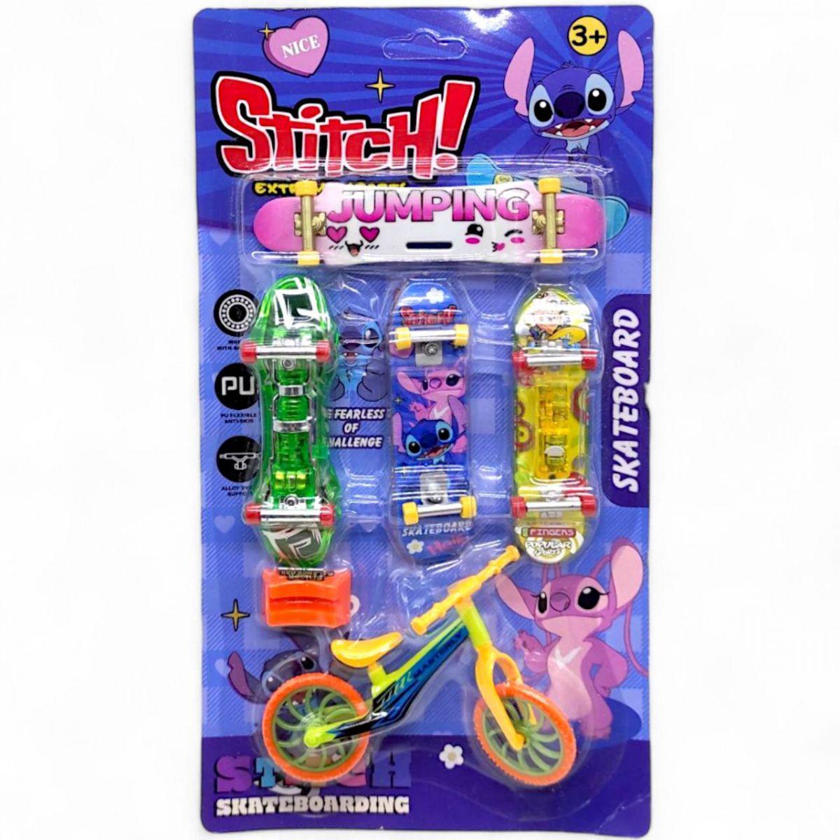 Набор с фингербордом Стич скейты с велосипедом микс видов (264468)